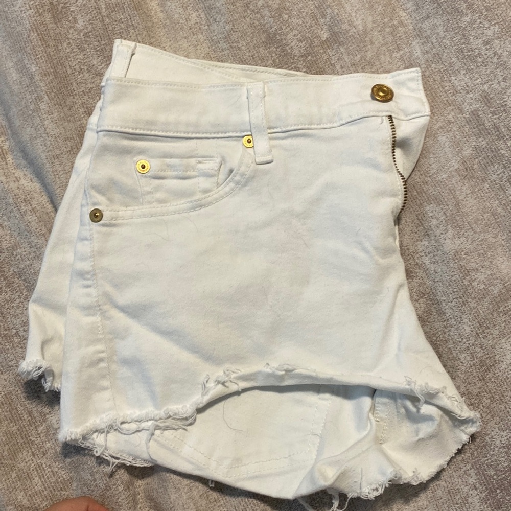 7 for all mankind white cutoff shorts size 31